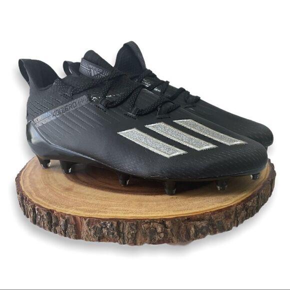 Adidas Mens Adizero Low Football Cleats Black Silver Metallic EH2707 Size 8.5 - Picture 1 of 9